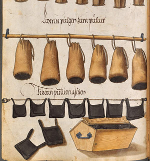Leather bags for powder - Arsenal inventory of Emperor Maximilians I. ca. 1502